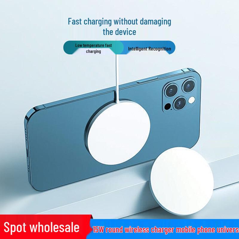 15W Ultra-Thin Round MagSafe Wireless Charger for Apple iPhone