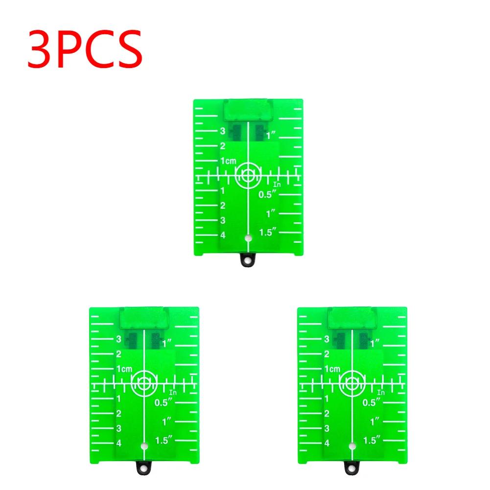 1-5Pcs Vertical/Horizontal Laser Level Target Card Red/Green Line Spot Enhancement Magnetic Inch/cm Leveling Board Tool Part