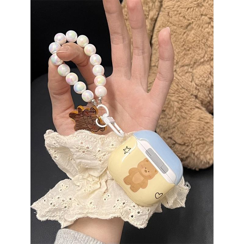 Korean Love Bear AirPods4 Protective Case 1/2 Generation Suitable for Apple Bluetooth Headset Case Pro3 Generation Pro2