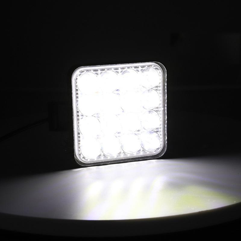 Car Led Bar Worklight Mini 16Smd Round Square Work Light 12V Auto Light Fog Lamp Off Road For Atv Suv Spotlight