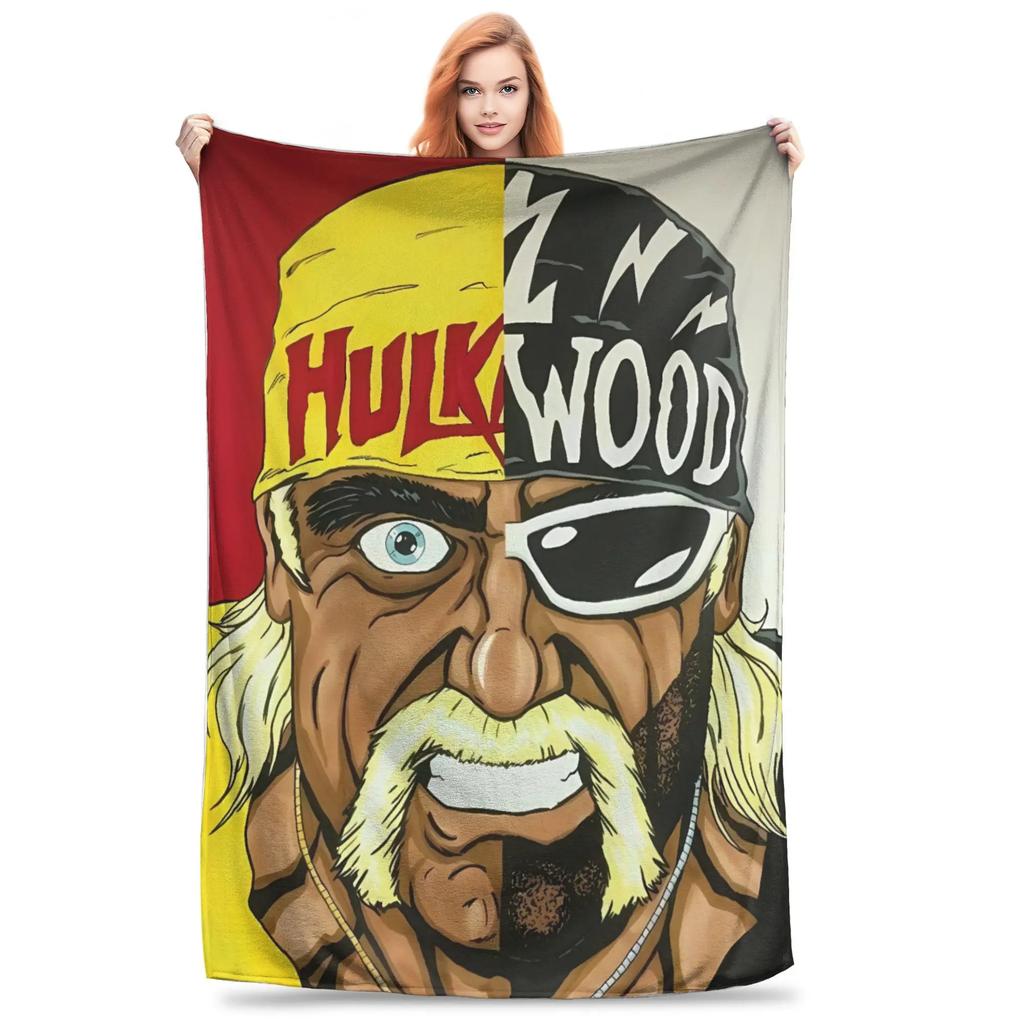 Hulk Hogan Wrestling Legend Plush Throw Blanket for Kids Soft Flannel Bedding Custom Quality Gift