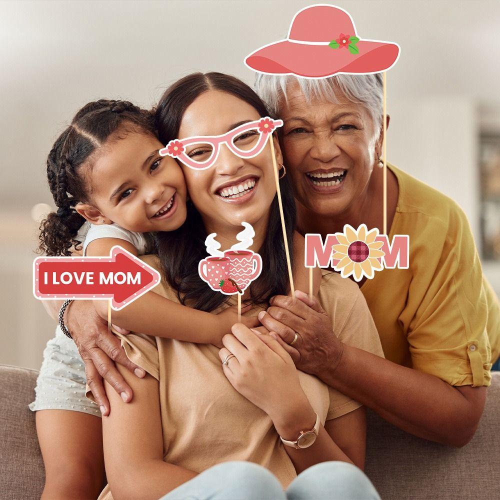 Handmade Best Mom Ever Photo Frame Paper Dress Up Mask  Happy Mother's Day