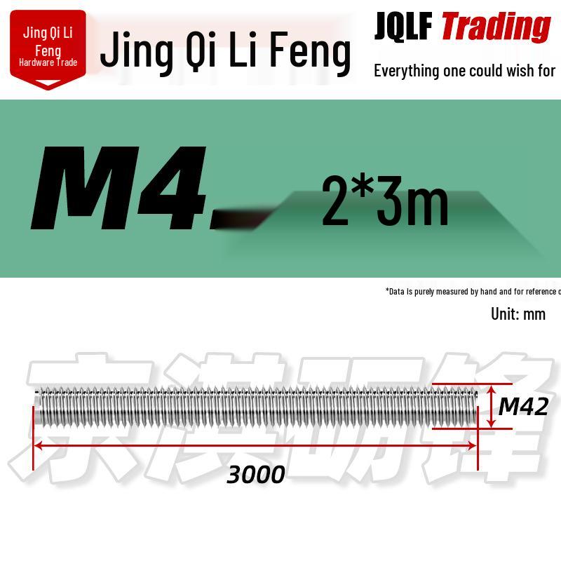 304 Stainless Steel Full Thread Rod, M8-M56, GB15389