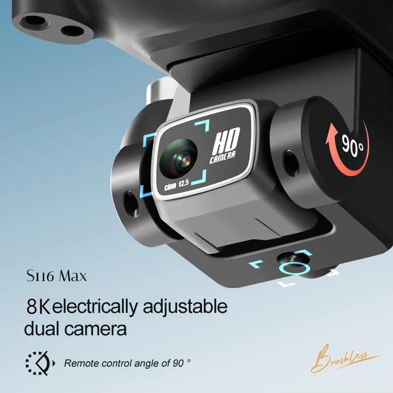 Nouveau S116 Mini Drone professionnel 8K HD double caméra WIFI FPV positionnement du flux optique évitement d'obstacles moteur sans balais hélicoptère RC Quadcopter