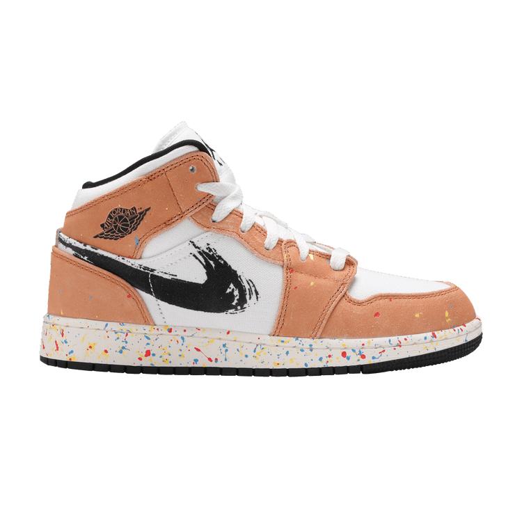 Air Jordan 1 Mid SE GS  Brushstroke Paint Splatter  36