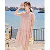 Summer dress with lotus leaf sleeves, loose cake skirt, slimming short skirt