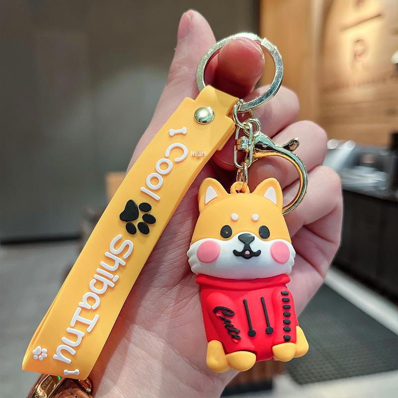 Přizpůsobený 3D měkký PVC přívěsek na klíče ozdoba Shiba Inu