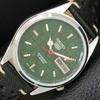 VINTAGE REFURBISHED SEIKO 5 AUTOMATIC JAPAN MENS GREEN DIAL WATCH A446713-1