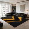 Modern Light Luxury Black Golden Large Rugs Decoration Home Sofa Coffee Tables Living Room Carpet Bedroom Bath Non-slip Foot Mat
