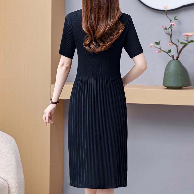 Elegante Chiffon-Kleider für Damen in Übergröße, schmale Kurzarm-Kleider, lange Vintage-Kleider, weibliche Sommerkleidung