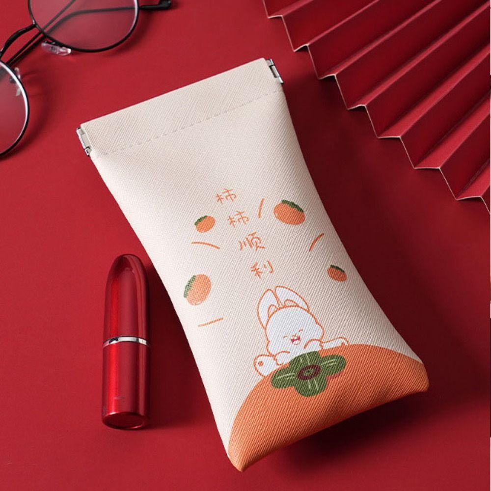 Print PU Leather Sunglass Bag Good Luck Sunglass Storage Bag Lipstick Storage Case  Children