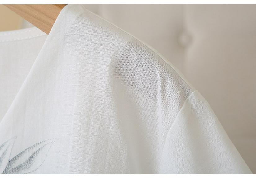 B1 Plus Size Women's Ethnic V-Neck Short Sleeve Cotton Linen Shirt - Summer 2026 Arrivals