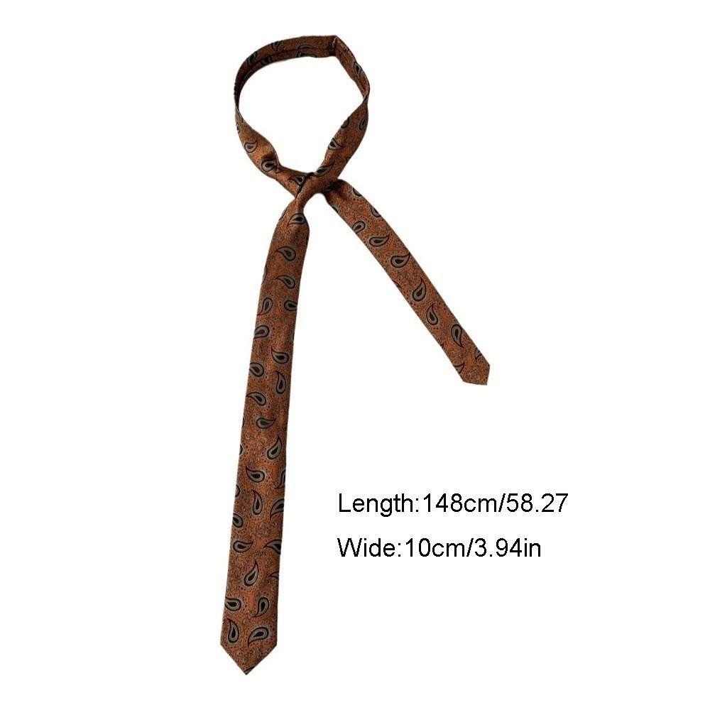 Casual Long Cashew Print Tie Soft Belt Narrow Tie Adjustable Hand Tied Men Necktie Unisex