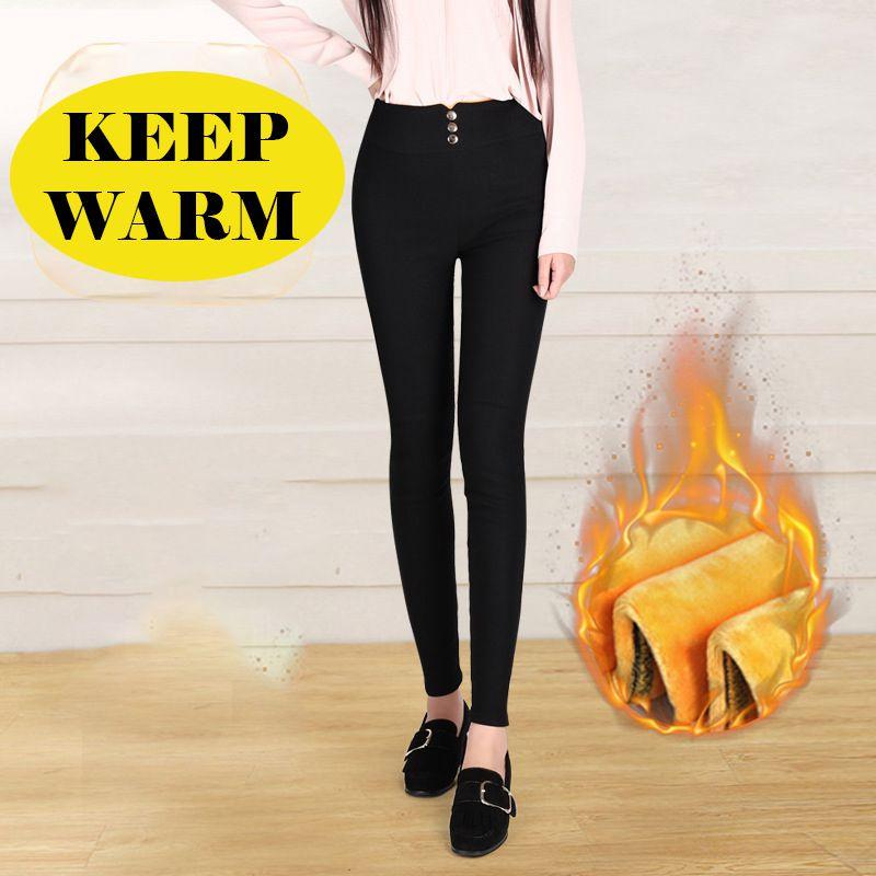 Womens Winter Warm Thick Trousers Faux Fleece Thermal Stretchy Leggings Pants
