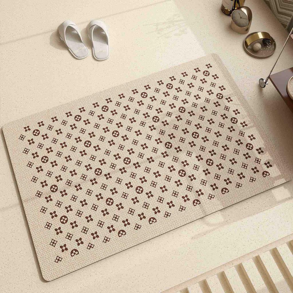Tappetino per Pavimenti Francese, Asciugatura Rapida, Resistente allo Sporco e Facile da Pulire, Tappetino per Pavimenti del Bagno, Tappetino Antiscivolo e Resistente all'Usura per Pavimenti del Bagno