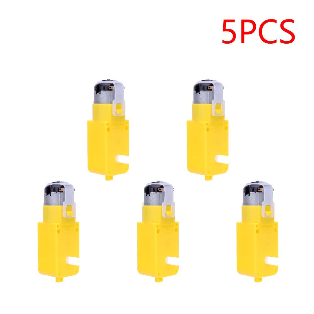 5-1PCS DC 3V-12V TT Motor Module EMC Intelligent Car Dual Shaft Geared Motor Gearmotor Gearbox Motor for Smart Car Robot 1:48
