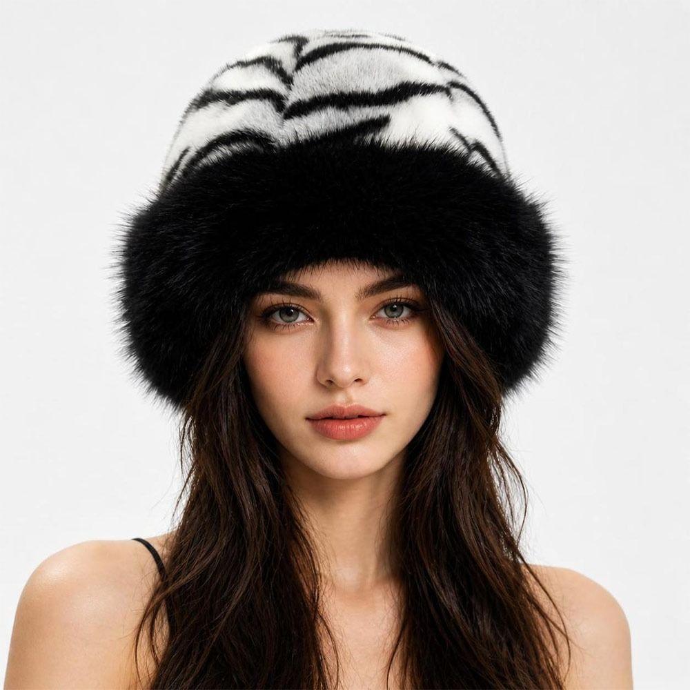 Plush Winter Hat Fluffy Fur Fisherman Hat New Bucket Hat  for Women Girls