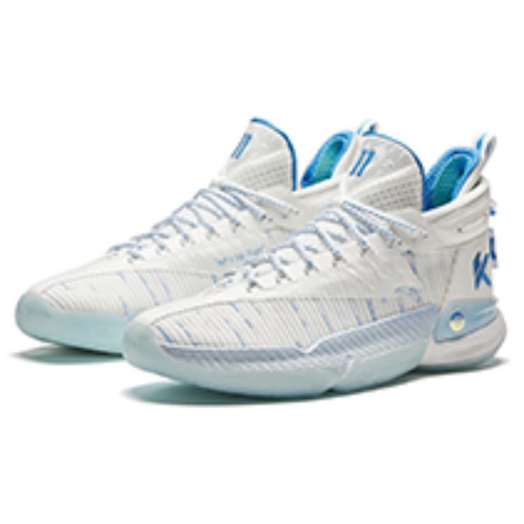 Anta KT9 Shock Absorbing Durable Low Top Basketball Shoes Men Sneakers White Blue 112421101-2