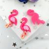 10 PZ Kawaii Resina Cartone Animato Animale Fenicottero Flatback Abbellimento Artigianato Figurine per Decorazione Casa Mini Figure