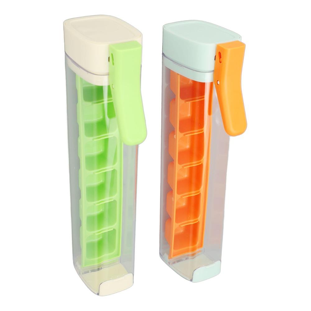 2pcs Detachable Design Press Ice Cube Maker Ice Cube Tray with Lid  Fruit Drinking Making
