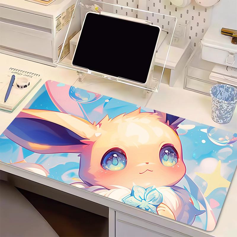 Mouse Pad Non-Slip P-Pokemon Eevee Rubber Table Large Gamer Desk Mat Computer Keyboard Pad PC Gaming Accessories Carpet Mousepad