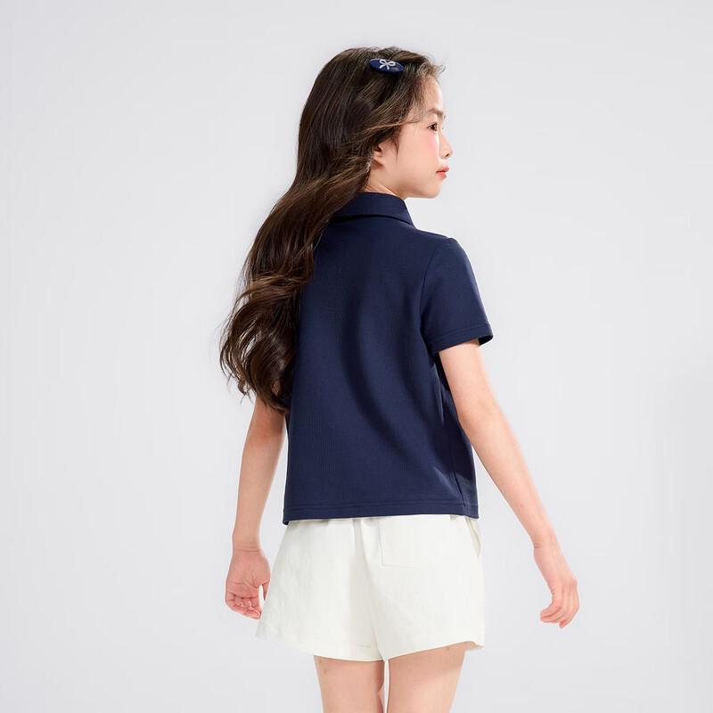 Girls' Embroidered Polo Short Sleeve T-Shirt