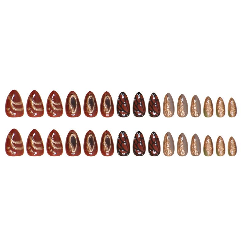 Fake Nail Wearing Nail Fake Nail Butterfly Irregular Detachable Nail Patch Simple Nail Patch 30 Pieces