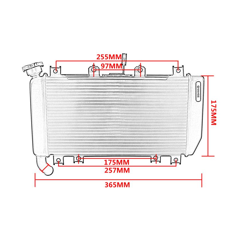 WAASE Radiator Cooler Cooling Water Tank For Kawasaki Ninja 400 EX400 Z400 ABS 2018 2019 2020 2021 2022 2023 2024