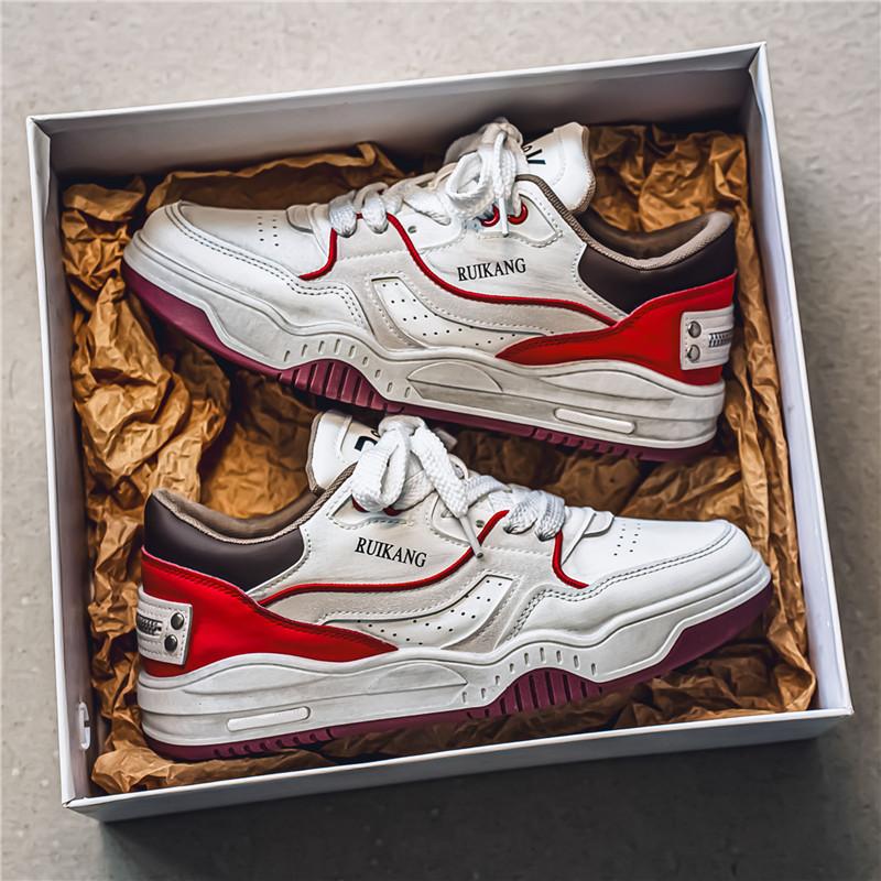 

Мода Модный тренд Мужская обувь 2025 Весна Новинка Низкий верх Удобная Повседневная Мягкая подошва Корейская версия Шнуровка Универсальные Массивные кроссовки 39 красный