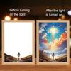 LED Jesus Painting Night Light Dimmable Color Temperature Adjustable Decorative Illuminated 4D LED Painting Bedside Lamp