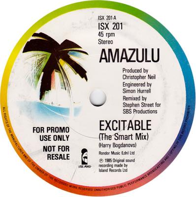 7-Zoll-Schallplatte AMAZULU - Aufregend (Der smarte Remix) ISX201 Island Records 1985 UK Dance & Electronica Gebraucht