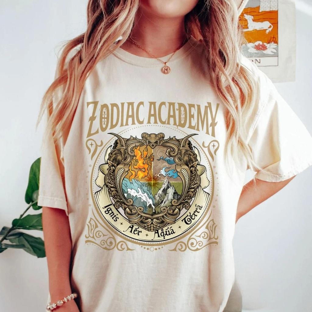 Zodiac Kleidung für Unisex und Damen Zodiac Academy Shirt Astrologie Themen-T-Shirt Kosmische Zeichen Kleidung Einzigartiges Horoskop Geschenk Vintage