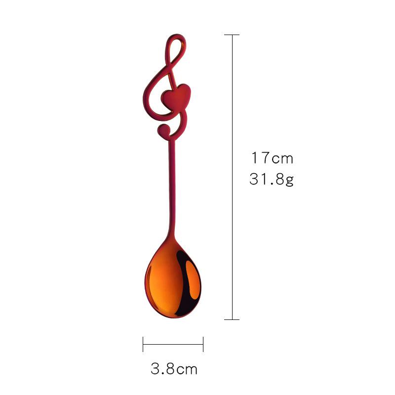1pc 304 stainless steel note heart-shaped spoon coffee dessert spoon children's large dining spoon