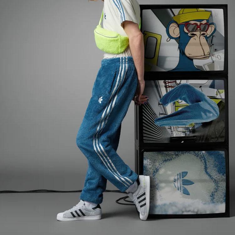 Adidas Originals Trefoil Logo Print Striped Fleece Jogger Pants Men Bottoms Indigo IJ9084