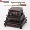 Ebony Rosewood Jade Bonsai Buddha Vase Base - Carved Solid Wood Ornament Stand