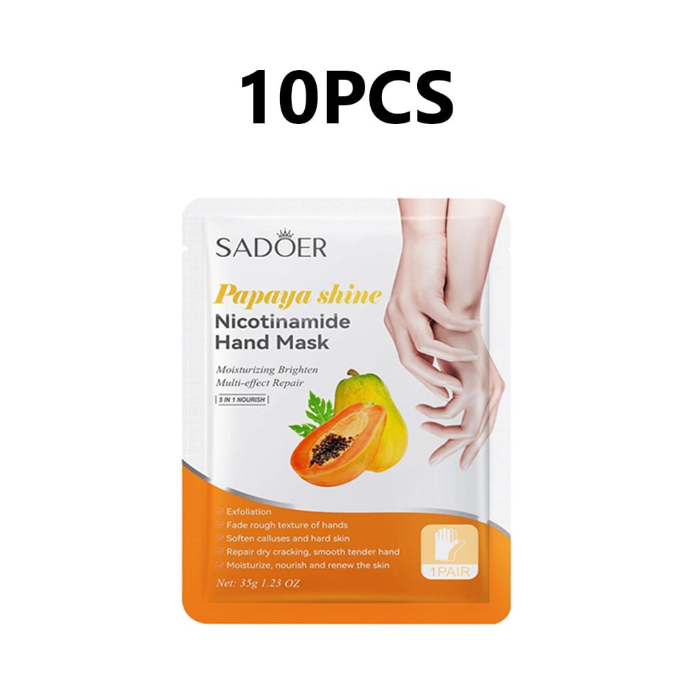 5pcs=5pairs Honey Peach Niacinamide Moisturizing Hand Mask, Moisturizing Repairing Nourishing Exfoli