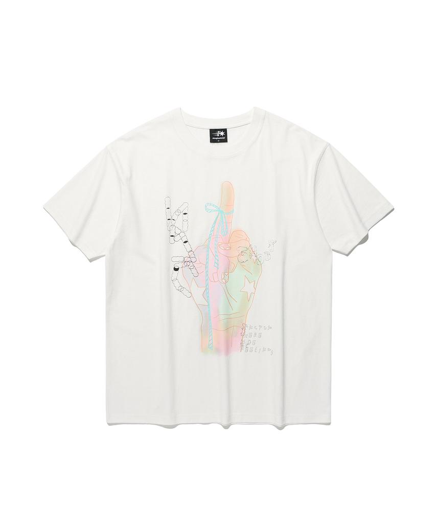 NICEGHOSTCLUB Rainbow Finger Tee_White(Ng2Gmut514A)