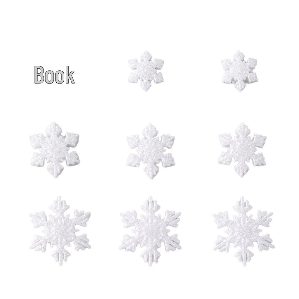 White Snowflake Resin Nail Art Decorations - 3D Hexagonal Winter DIY Accessories