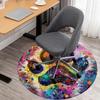 1pc Paw Print Colorful Round Chair mat office Area Rug - Non-Slip, Floor Mat for Office, Bedroom, Ideal home decor gift p0105067