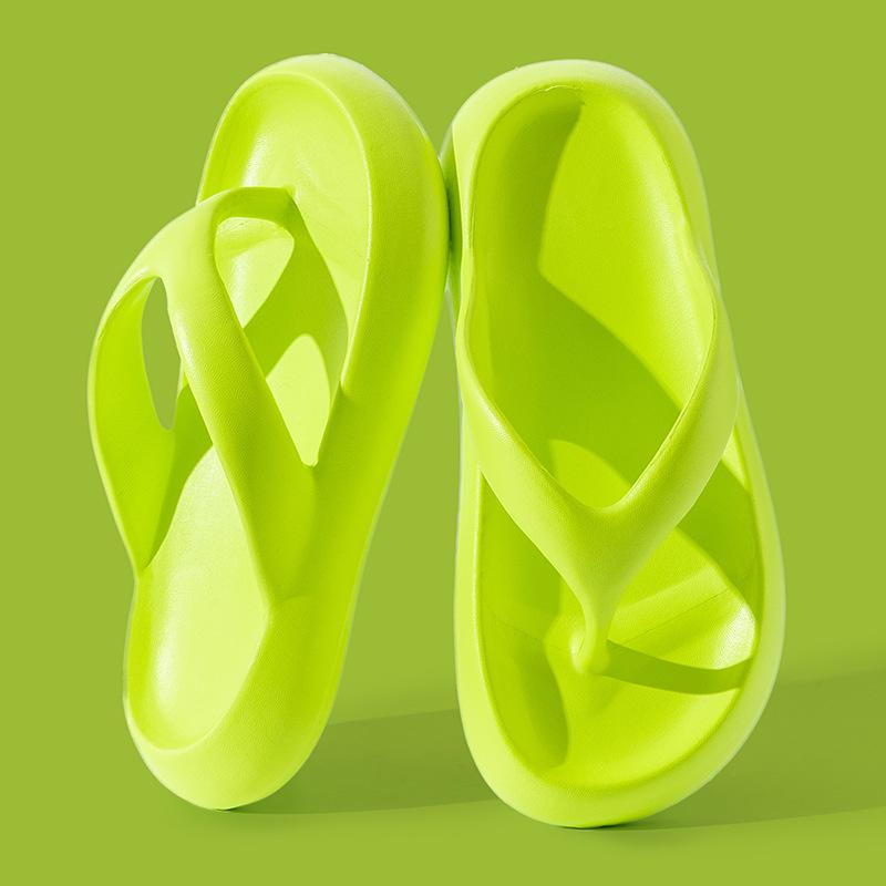 

New 2025 Women s Summer Beach Sandals High-End Feel Thick Bottom Flip Flops EVA Material Korean Style Outer Wear 40-41 зелёный