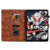 Pentru Lenovo Legion Y700 (2025) Husă Imprimată cu Crin, cu Sloturi pentru Carduri, din Piele, pentru Tabletă