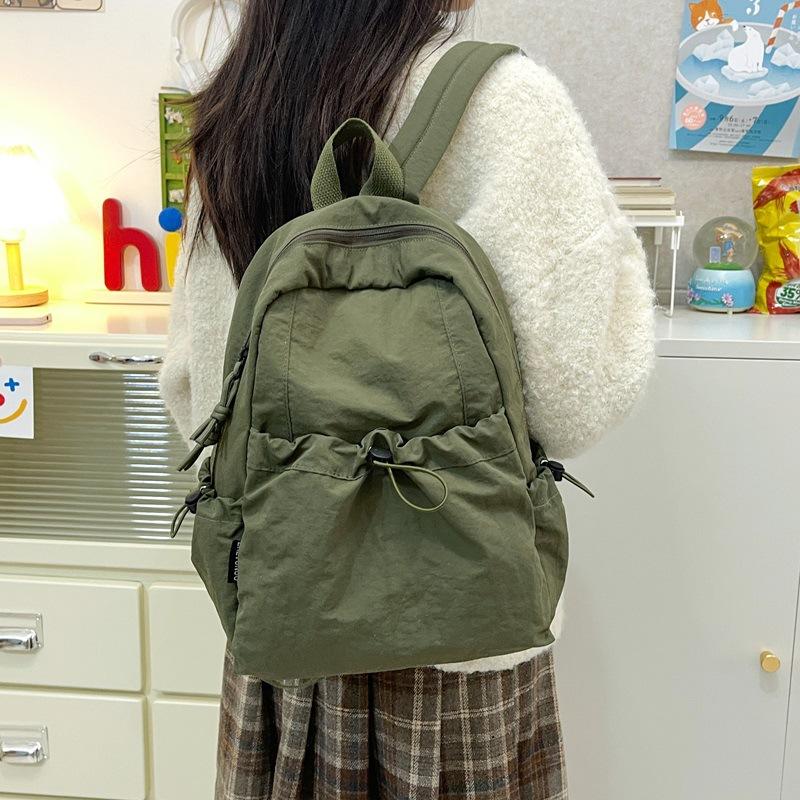 Schoolbag schoolbag ins solid color simple small backpack, high value campus lightweight junior high school student schoolbag versatile backpack