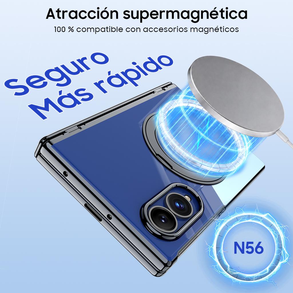 Magnetic Foldable Phone Case with 360° Kickstand, PC TPU and Tempered Glass for Samsung Galaxy Z Fold 8-Black