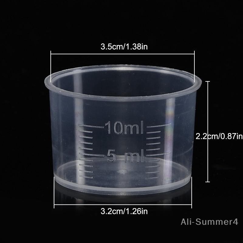 20Pcs 10ml Measuring Cup Clear Disposable Liquid Volumetric Measurement Cup Graduated Measure Beaker Kitchen Baking Tool