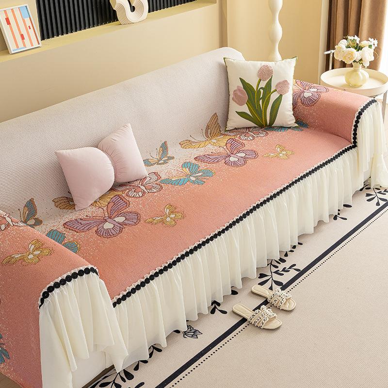 

Французская юбка чехол для дивана ткань полотенце 2025 новый шенилл диванная подушка цельный универсальный чехол для дивана на все четыре сезона 180*130cm