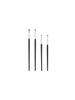 1 Set Of 4 Black Eye Detail Makeup Brushes Pony Hair Precision Eye Shadow Lying Silkworm Brightening Eyeliner Applicator Small