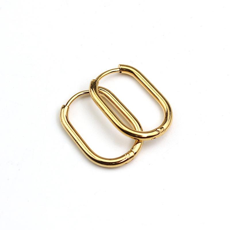 1 Pair Circle Ear Hoop Earrings U-shaped Women's Dangle Hoop Earring Gift