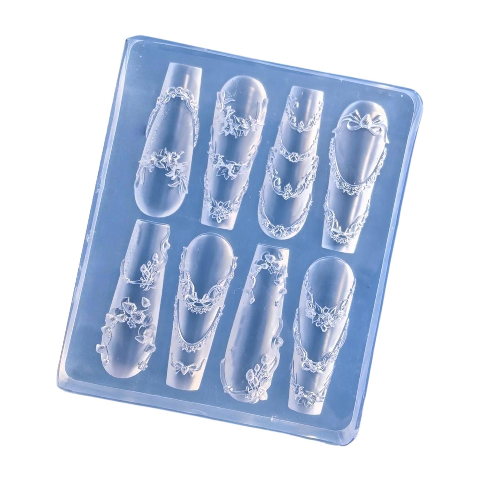 

Многоразовая силиконовая форма для нейл-арта, дизайн рамки, формы для рукоделия со съемными узорами для креативных маникюрных аксессуаров L