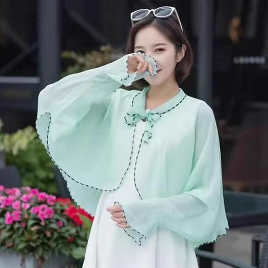 Lightweight Chiffon UV Protection Shawl for Summer Outdoor Activities