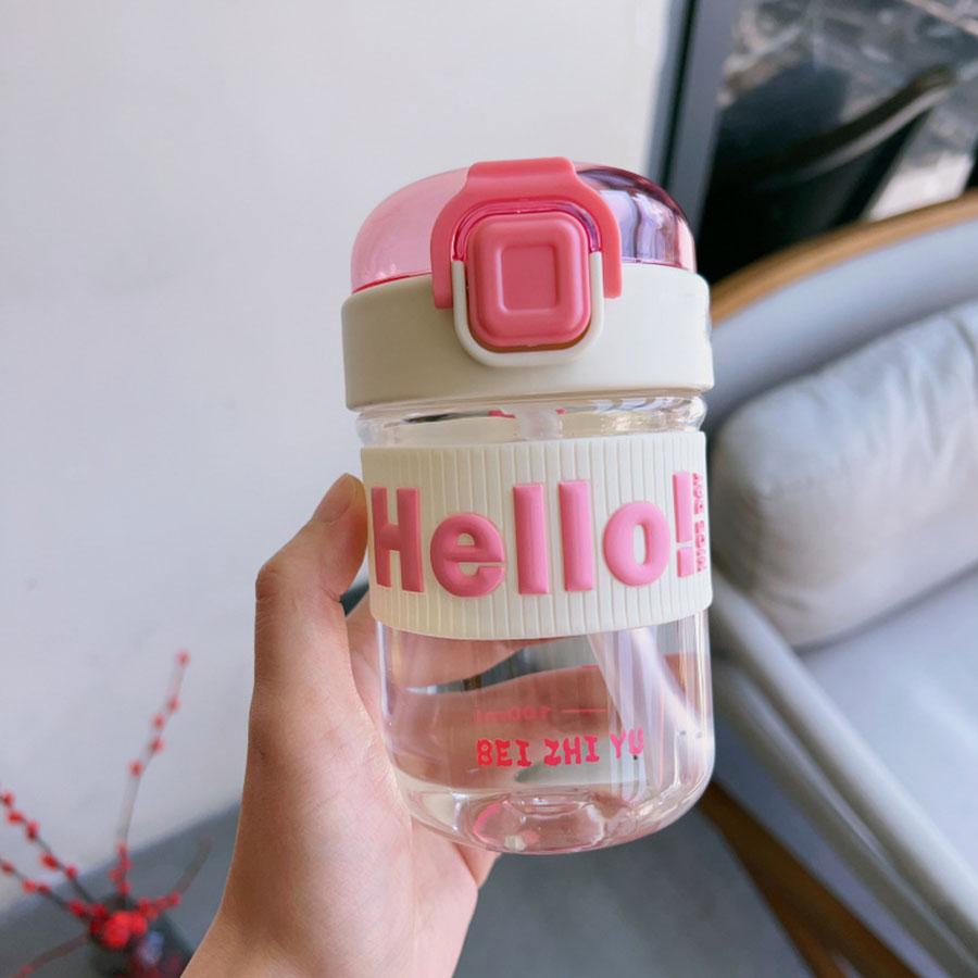 

Plastic Kids Sippy Cup Creative Leak-proof 500ml Toddlers Beverage Cups with Straw Lightweight Cartoon Water Bottles 500ml розовый